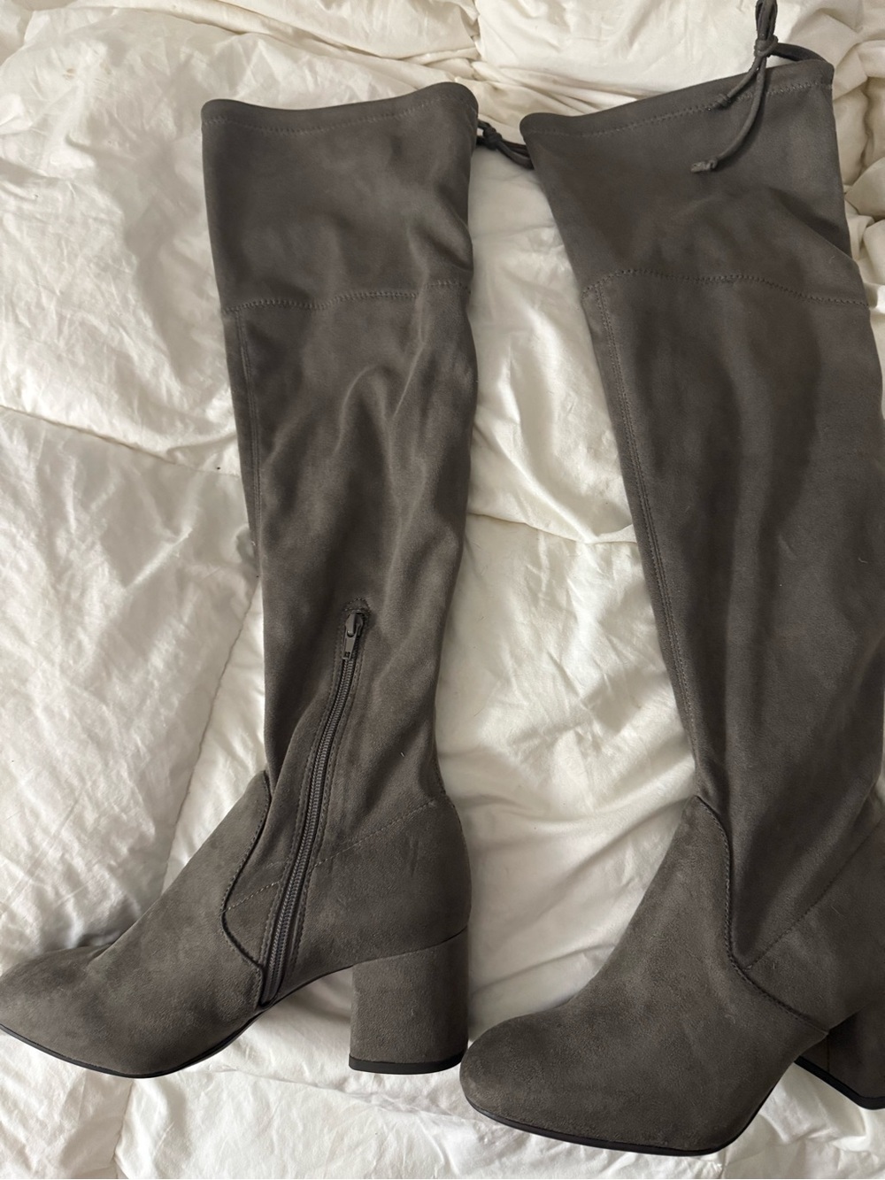 Kelly & Katie Gray Over-the-Knee Block Heel Boots